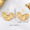 Wholesale Metal Folding Pattern Leaf Flower Earrings