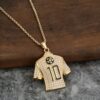 Wholesale personalized trendy football No. 10 jersey World Cup gold-plated necklace