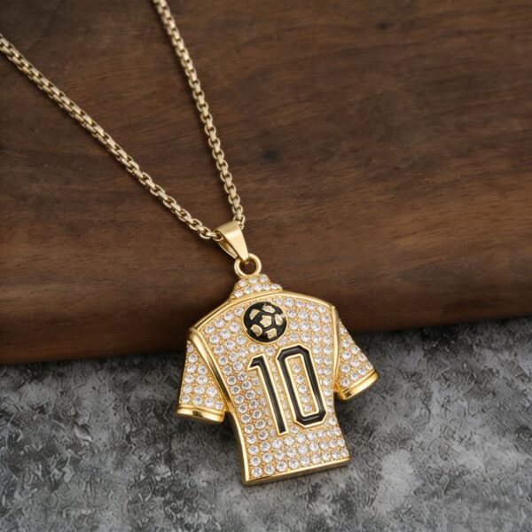 Wholesale personalized trendy football No. 10 jersey World Cup gold-plated necklace