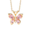 Wholesale Pink Diamond Butterfly Titanium Steel Lock Chain