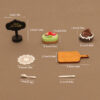 Wholesale Miniature food toy cake tray knife and fork model Doll Accessories