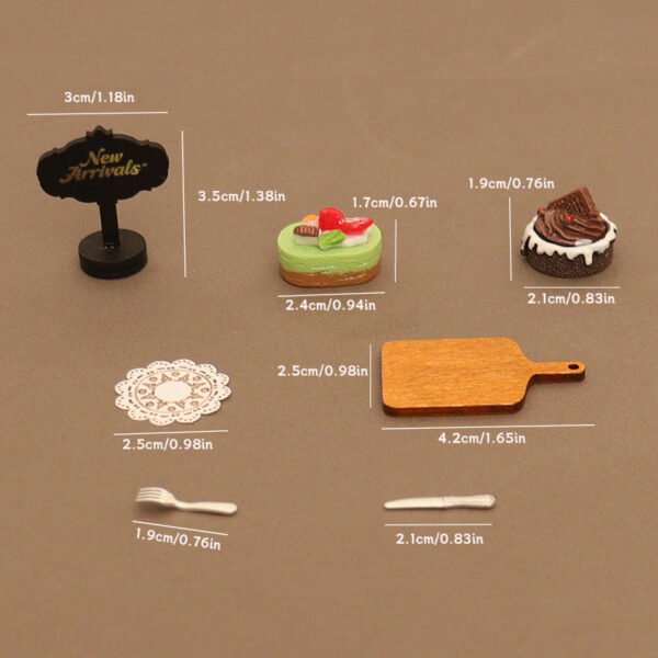 Wholesale Miniature food toy cake tray knife and fork model Doll Accessories