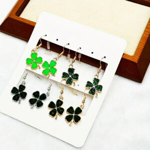 Wholesale St. Patrick's Day Four-Leaf Clover Earrings