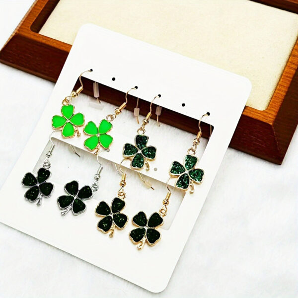 Wholesale St. Patrick's Day Four-Leaf Clover Earrings