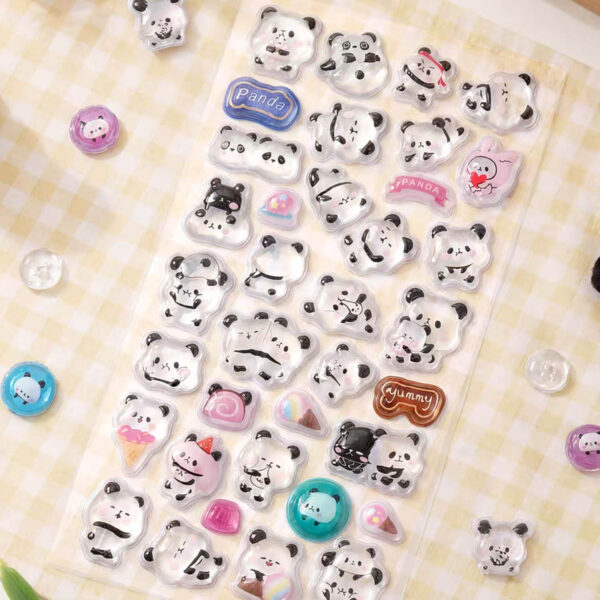 Wholesale Cute Giant Panda Crystal Relief 3D Stickers