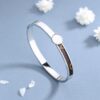 Wholesale Second-hand unpacked titanium steel grooved veneer bracelet