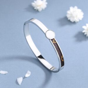 Wholesale Second-hand unpacked titanium steel grooved veneer bracelet