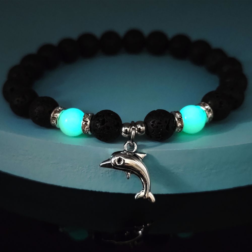 Wholesale Agate Luminous Jewelry Volcanic Volcanic Stone Bracelet