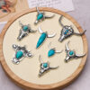 O1CN01VOkKj9267GjMsQStN_2215756907614-0-cib Wholesale Bohemian style turquoise diverse bull pendant