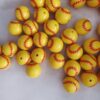 O1CN01VP3A271QErIKTxl0A_2201245431945-0-cib Wholesale 5pcs 20mm Acrylic Yellow Baseball Print Beads