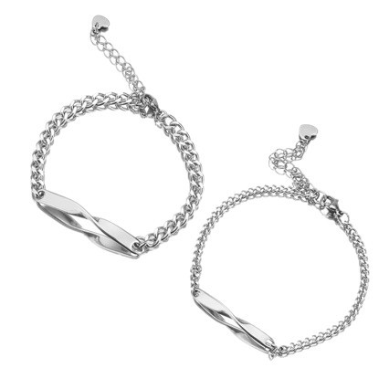 Wholesale Stainless Steel Mobius Couple Infinite Love Bracelet