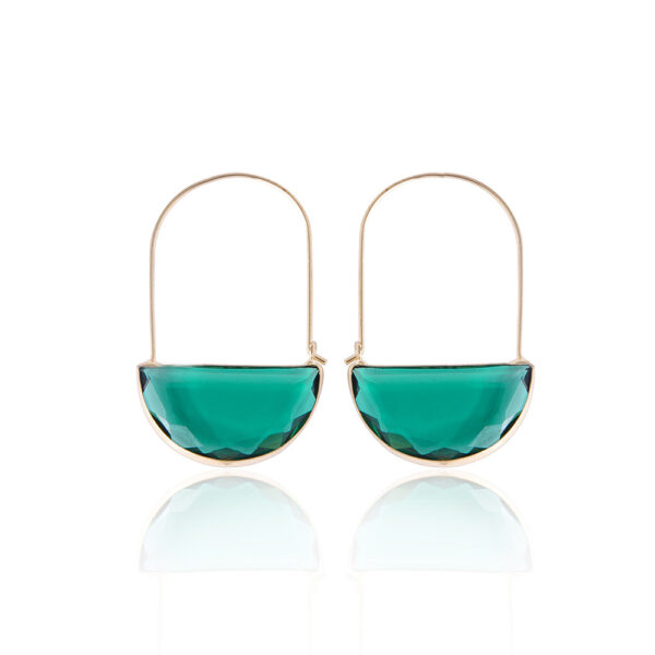 O1CN01VQGCQv1EujwUM27K8_2365720412-0-cib Wholesale Green semi circle inlaid semi precious gemstone earrings