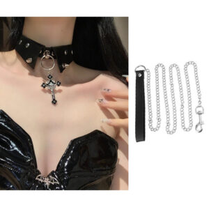 Cross fake collar [black] + Hqys