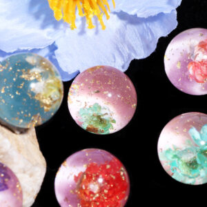 Half hole dried flower beads