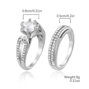 R2407-10 stereo zircon ring / No. 10