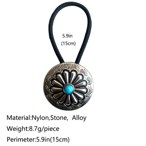 Wholesale Western style retro pumpkin flower turquoise headband