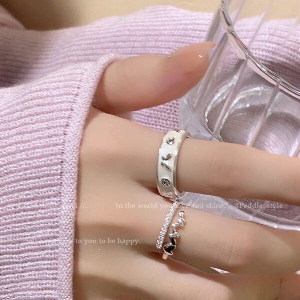 Wholesale Sweet Cool Plated Love Double Heart Ring