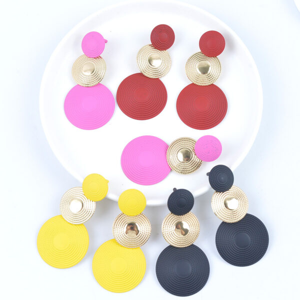 Wholesale Pure Color Three-Layer Mosquito Coil Earrings