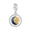 Wholesale Sun Moon Stars Diamonds Silver Plated Charms