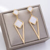 Wholesale Golden retro geometric diamond pendant earrings