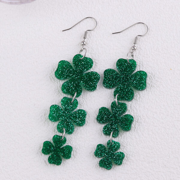 Wholesale St. Patrick's Day Clover Hat Butterfly Acrylic Earrings