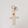 Wholesale Handmade cotton rope woven cross prayer bead keychain
