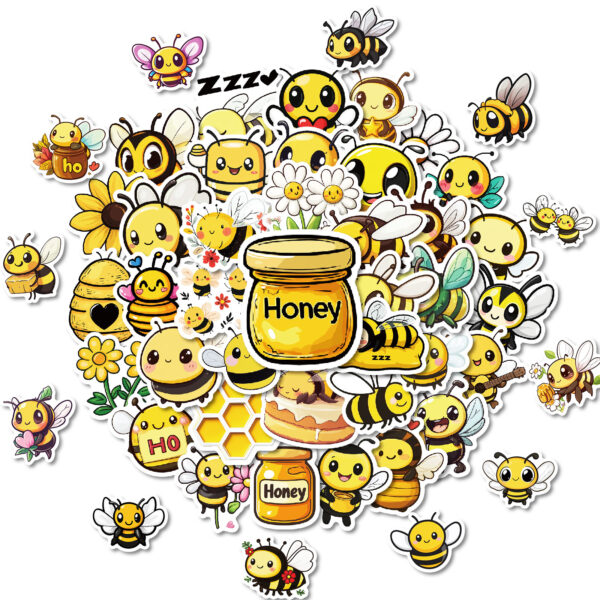Wholesale 50 yellow cute cartoon bee stickers