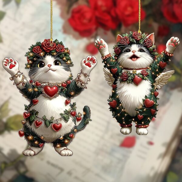 Wholesale Valentine's Day Rose Kitten Acrylic Car Decoration