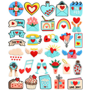 Wholesale Random 100pcs Valentine's Day Series Blue Cartoon Croc Charms