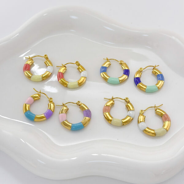 O1CN01VbxvV72DNwO6uO1x1_2216336188598-0-cib Wholesale titanium steel color earrings niche dopamine earrings