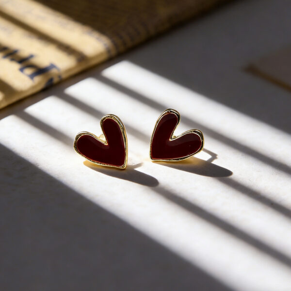 Wholesale Retro Anchor Red Heart Earrings