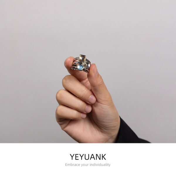 Wholesale urban and elegant handmade oil-dripped brass ring