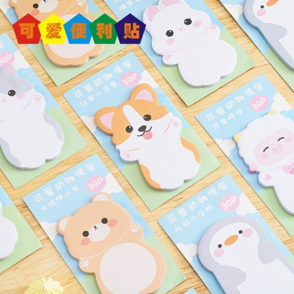 Wholesale Cute cartoon animal-shaped post-it notes