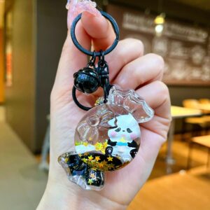 Black Hardware [Round Candy] Black Gold Baby Bottle Panda / Quantity 1 is 1