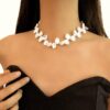 Wholesale White freshwater Baroque petal pearl necklace