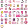 Wholesale 50pcs cartoon pink satirical graffiti watercolor proof vinyl stickers