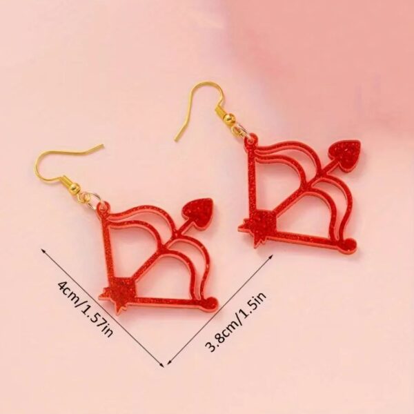 Wholesale Sparkling Pink Cid Letter LOVE Bow Earrings