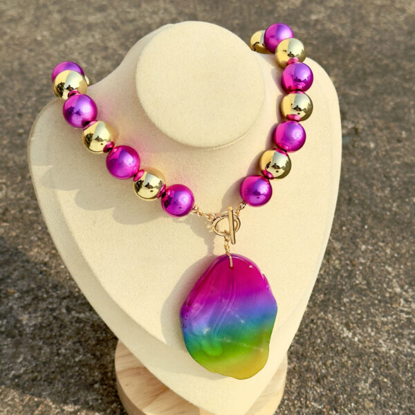 Wholesale Acrylic large bead cherry pendant necklace
