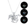 Wholesale Hollowed-out glow-in-the-dark horse Halloween necklace