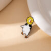 Wholesale Cartoon cute creative sunflower big white goose brooch