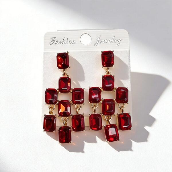 Wholesale Square rhinestone stud earrings 925 silver