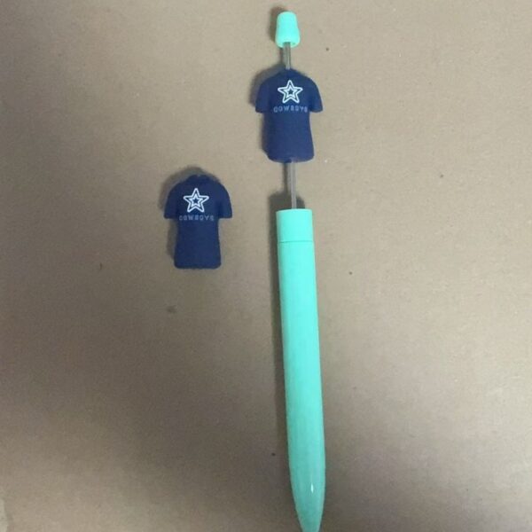 Wholesale Cross-Border Popular Nfl Team Jersey Series Silicone Beads Tk Live Broadcast Amazon DIY String Pen Bead Accessories