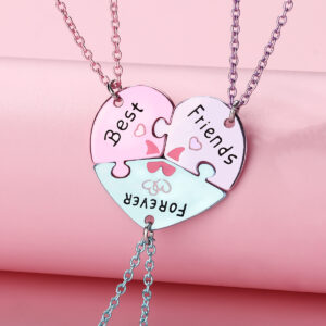 Wholesale children's necklace good friend love stitching alloy pendant