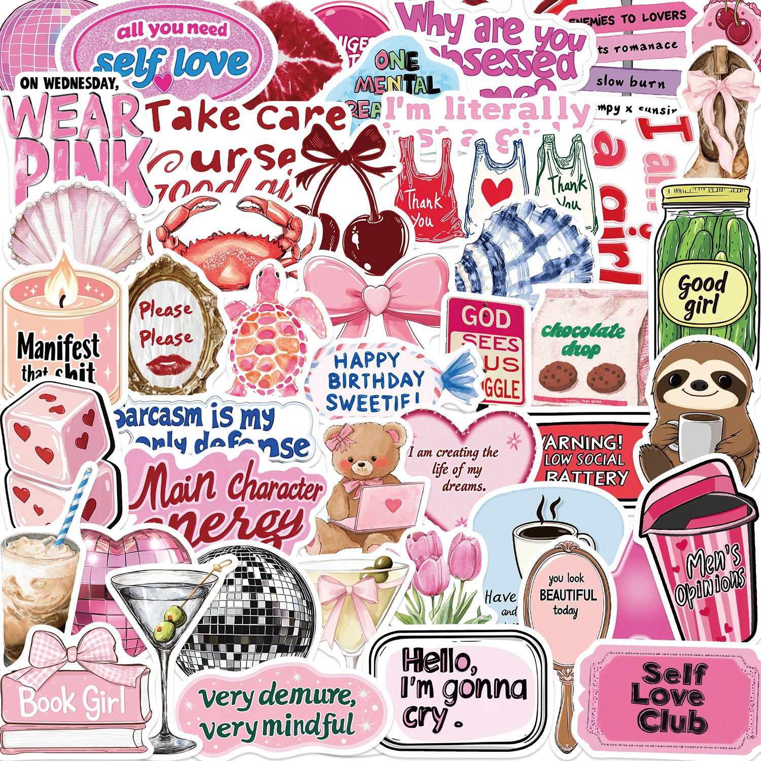 Wholesale Cartoon Inspirational Girl Graiti Waterproof Vinyl Stickers