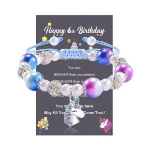 Blue Balaju Unicorn + Happy 6th Birthday Black Card