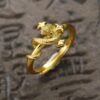 Wholesale Ancient frosted gold staff snake shaped gold ring