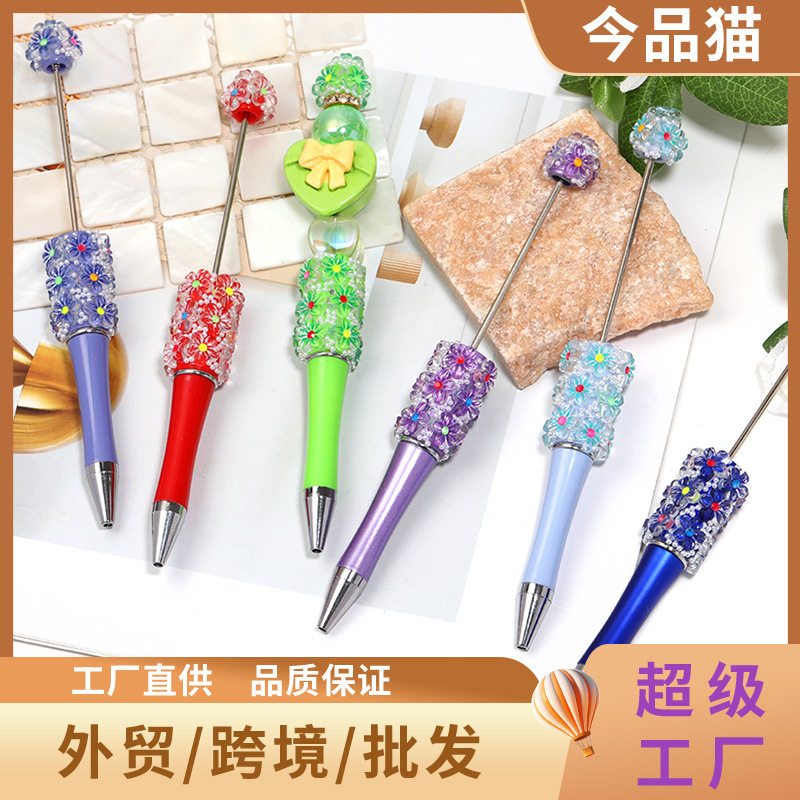 Wholesale Suower Beaded Pen Creative Flower Pen