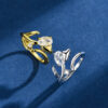 Wholesale Copper zircon flower open ring