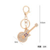 Wholesale Retro guitar with rhinestone metal keychain