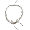 Wholesale Sparkling pearl bow tassel necklace